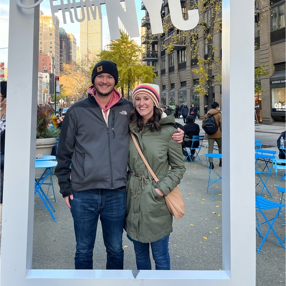 H&M Padded Parka with Hood in Dark Khaki Green - Picture 2 of 2